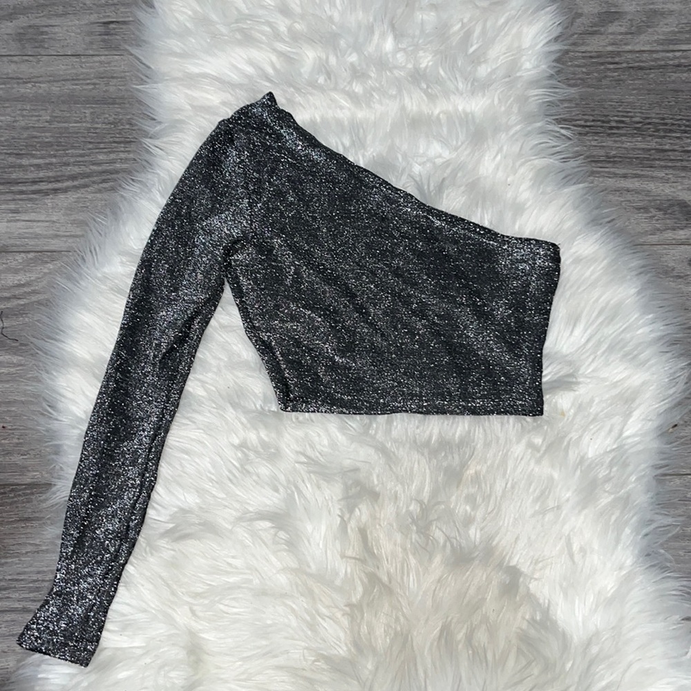 Sparkly off the shoulder long sleeve